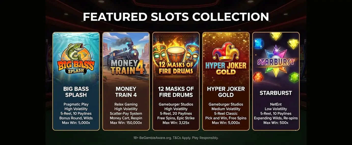 Featured slots gallery at Unibet Slots