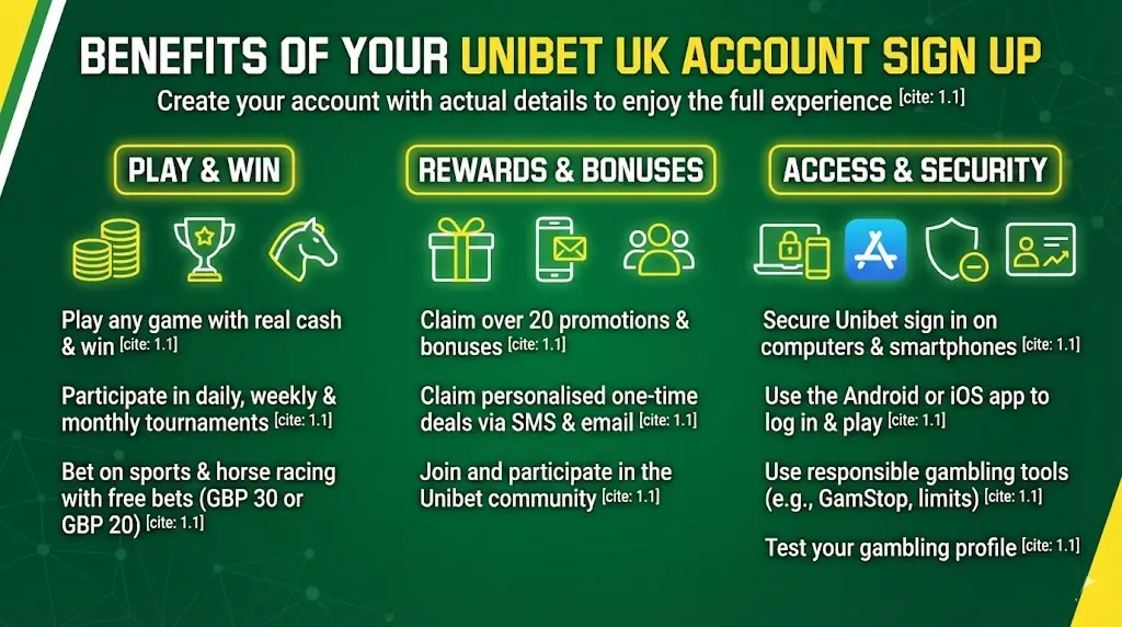 benefits and personalized bonuses for unibet login uk