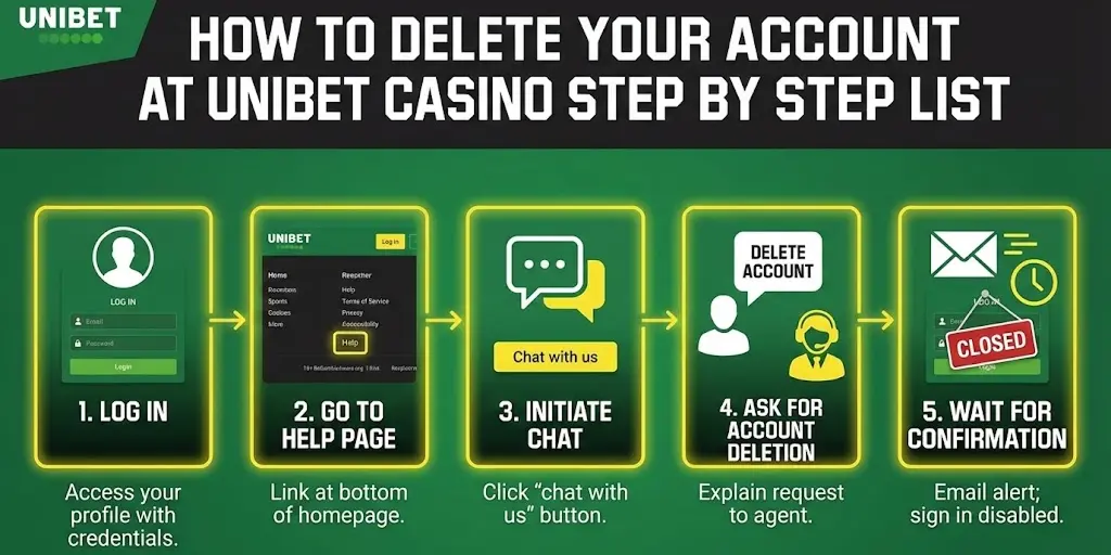 Step-by-step guide for closing or deleting a Unibet account